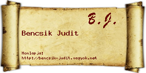 Bencsik Judit névjegykártya